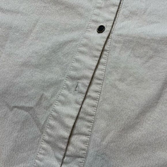 Anne Klein Cream Gold Shimmer Button Down Tunic Dress Shirt Size Large - Picture 5 of 11